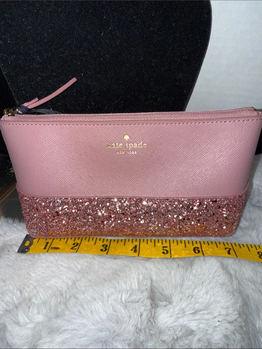 kate spade Pink Glitter Bottom Cosmetic Pouch